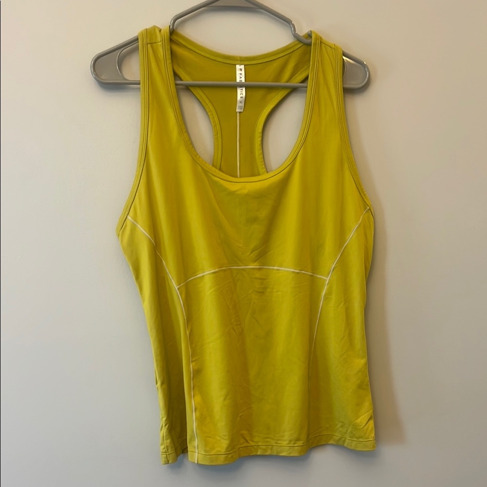 Fabletics Yellow Fitted Sleeveless Tank Top